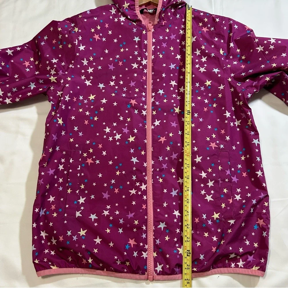 Lands' End Girls Waterproof Hooded Packable Rain Jacket XL 14/16